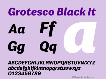 Grotesco Black It Version 1.000;hotconv 1.0.109;makeotfexe 2.5.65596 Font Sample