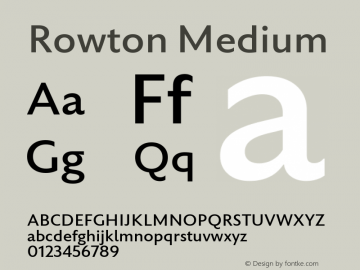 Rowton Medium Version 1.0图片样张