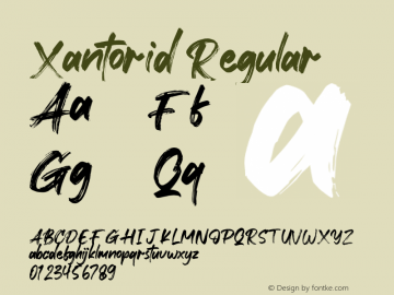 Xantorid Version 1.00;March 6, 2021;FontCreator 13.0.0.2683 64-bit图片样张