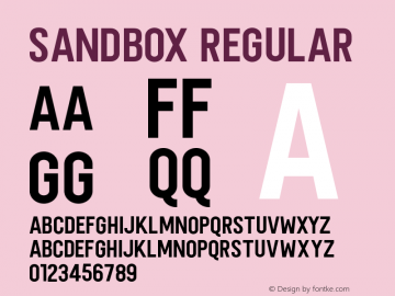 SANDBOX-Regular 1.000 Font Sample