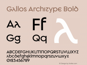 Gallos Architype Bold 1.000 Font Sample