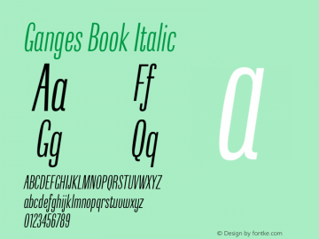 Ganges Book Italic 1.000 Font Sample