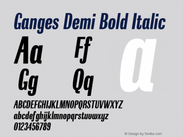 Ganges Demi Bold Italic 1.000图片样张