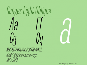 Ganges Light Oblique 1.000 Font Sample