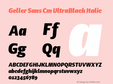 Geller Sans Cm UltraBlack Italic 1.000图片样张