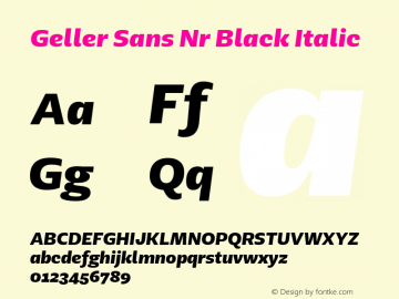 Geller Sans Nr Black Italic 1.000图片样张