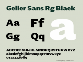 Geller Sans Rg Black 1.000 Font Sample