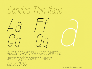 Gendos Thin Italic 1.000图片样张