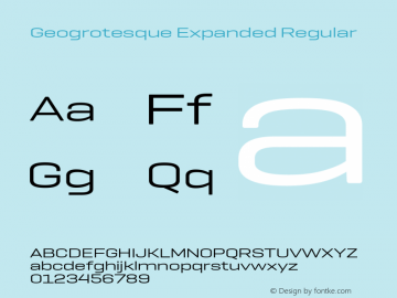 Geogrotesque Expanded 1.000 Font Sample