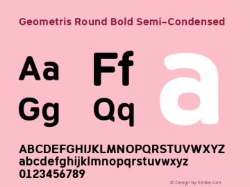 Geometris Round Bold Semi-Condensed 001.000 Font Sample
