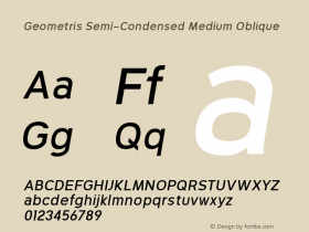 Geometris Semi-Condensed Medium Oblique 001.000 Font Sample