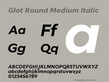 Glot Round Medium Italic 1.000图片样张