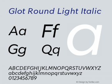 Glot Round Light Italic 1.000图片样张