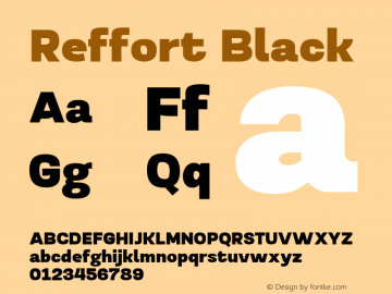 Reffort Black Version 1.000 Font Sample