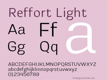Reffort Light Version 1.000 Font Sample