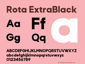 Rota-ExtraBlack Version 1.000 - arodora.com - Serdar Ozturk - Be Unique Font Sample