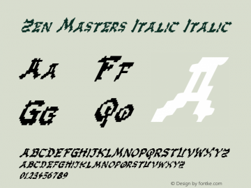 Zen Masters Italic Italic 1 Font Sample