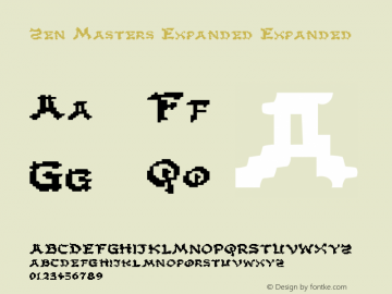 Zen Masters Expanded Expanded 1 Font Sample