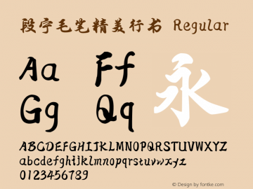 段宁毛笔精美行书 Version 2.00;January 10, 2021;FontCreator 11.5.0.2422 32-bit Font Sample