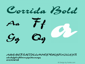 Corrida Bold Converted from c:\windows\system\CRR_____.BF1 by ALLTYPE Font Sample