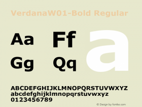 Verdana W01 Bold Version 1.1 Font Sample