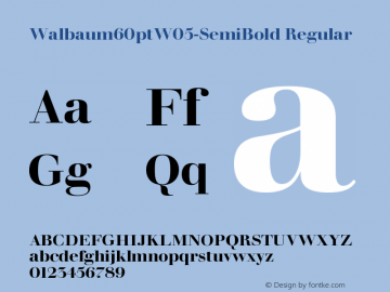 Walbaum 60pt W05 SemiBold Version 1.00 Font Sample