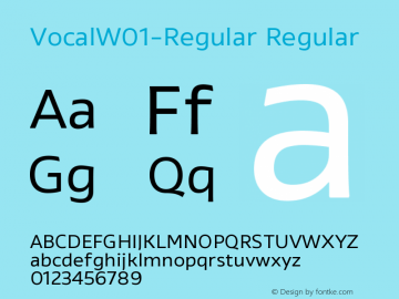 Vocal W01 Regular Version 1.00 Font Sample