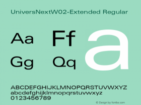Univers Next W02 Extended Version 1.00 Font Sample