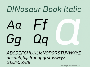 DINosaur Book Italic Version 1.005图片样张