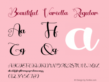 Beautiful Variella Version 1.00;November 9, 2020;FontCreator 12.0.0.2555 64-bit图片样张