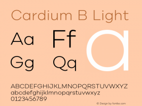 CardiumB-Light 1.000 Font Sample