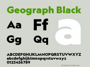 Geograph Black Version 1.001;0 Font Sample