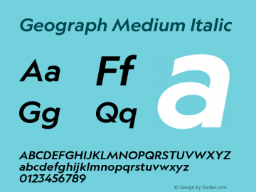 Geograph Medium Italic Version 1.004;PS 1.001;hotconv 16.6.54;makeotf.lib2.5.65590;0图片样张