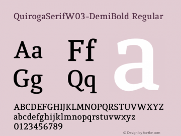 Quiroga Serif W03 DemiBold Version 3.20图片样张