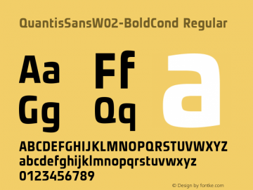 Quantis Sans W02 Bold Condensed Version 1.00图片样张