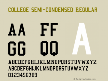 College Semi-condensed Regular Version 1.01图片样张