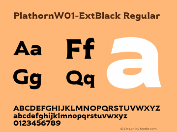 Plathorn W01 Ext Black Version 1.00 Font Sample