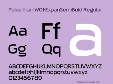 Pakenham W01 Expanded SemiBold Version 3.00 Font Sample