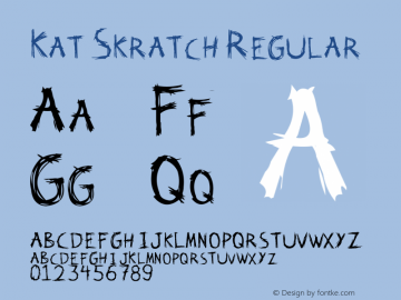 Kat Skratch Regular Unknown Font Sample