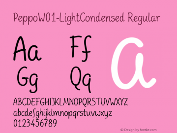 Peppo W01 Light Condensed Version 2.00 Font Sample