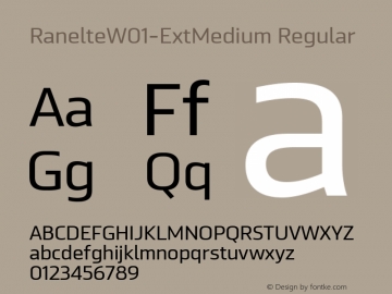 Ranelte W01 Ext Medium Version 1.00 Font Sample