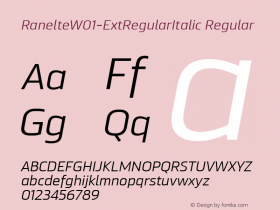 Ranelte W01 Ext Regular Italic Version 1.00图片样张