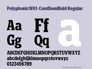 Polyphonic W01 Cond SemiBold Version 1.00图片样张