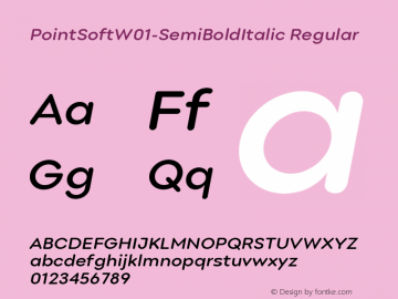 Point Soft W01 Semi Bold Italic Version 1.00图片样张