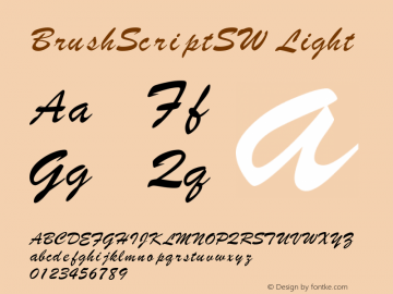 BrushScriptSW Light Rev. 003.000 Font Sample