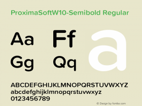 Proxima Soft W10 Semibold Version 1.20 Font Sample