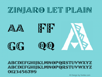 Zinjaro LET Plain Macromedia Fontographer 4.1.3 9/23/96图片样张