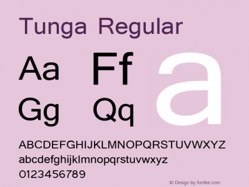 Tunga Regular Version 5.90 Font Sample