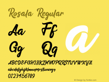 Rosala Version 1.00;October 15, 2020;FontCreator 12.0.0.2565 64-bit图片样张