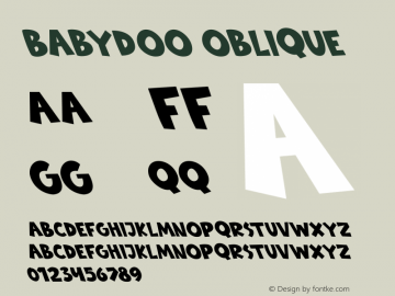 Babydoo Oblique Version 1.00;December 16, 2020;FontCreator 12.0.0.2563 64-bit图片样张